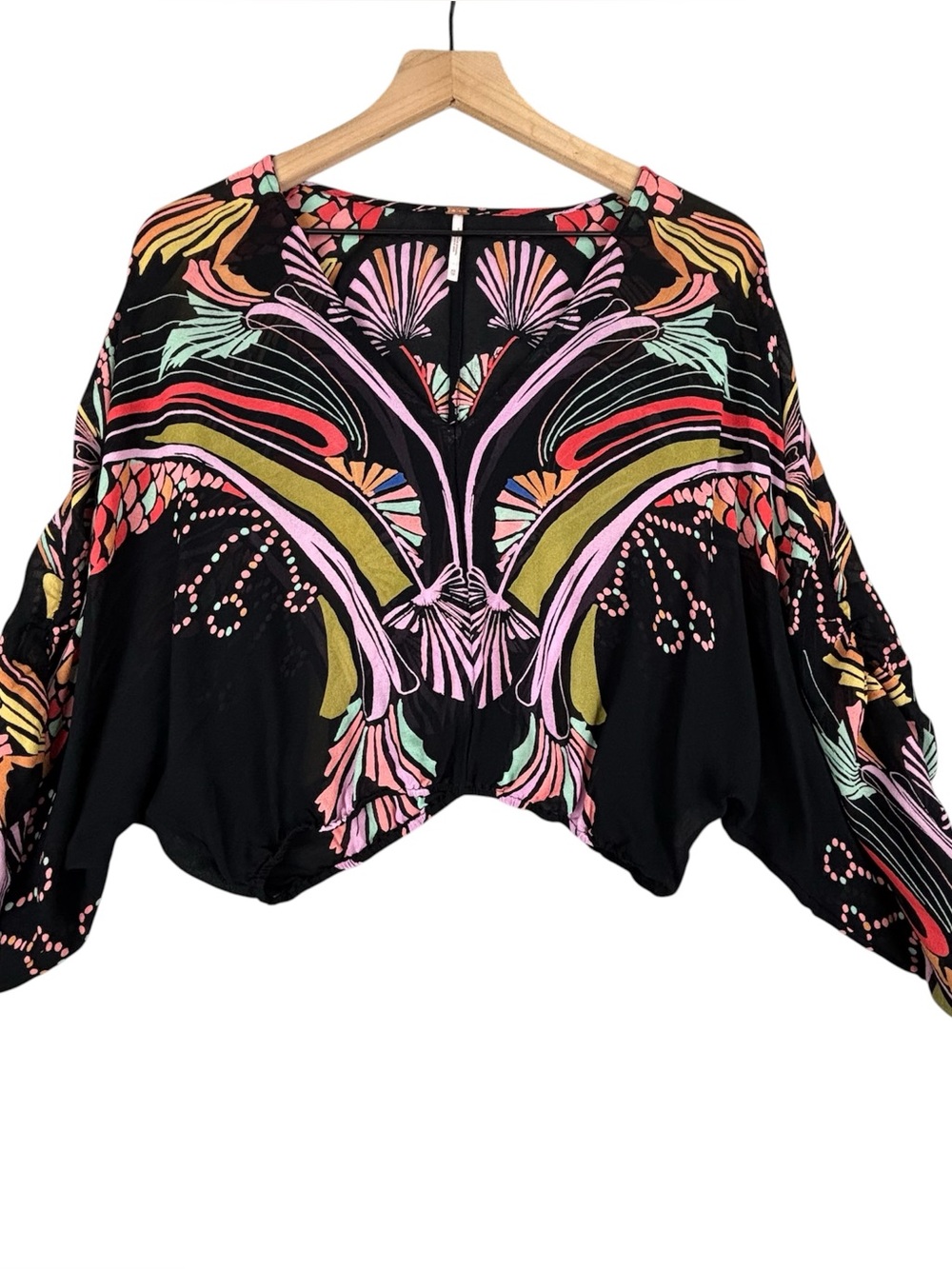 Free People Top Womens XS Black Beneath the Sea